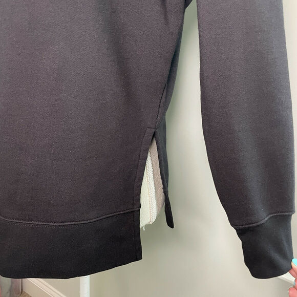 Athleta 24/7 Funnel Neck Pullover Long Sleeve Thick Sweatshirt Black Womens XXS - Picture 10 of 12